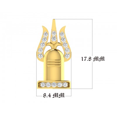 Shiv Trishul & Shivling pendant in Gold with diamonds